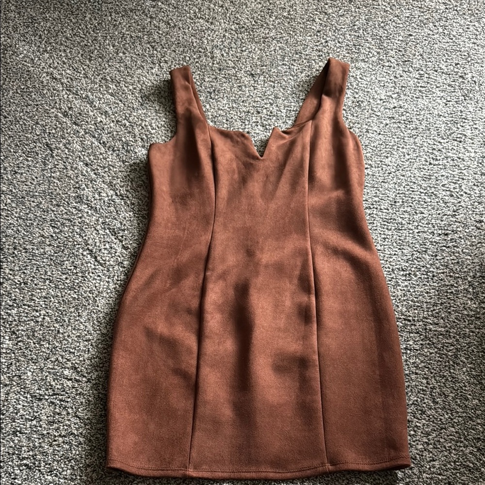 Elegant Brown Sleeveless Dress